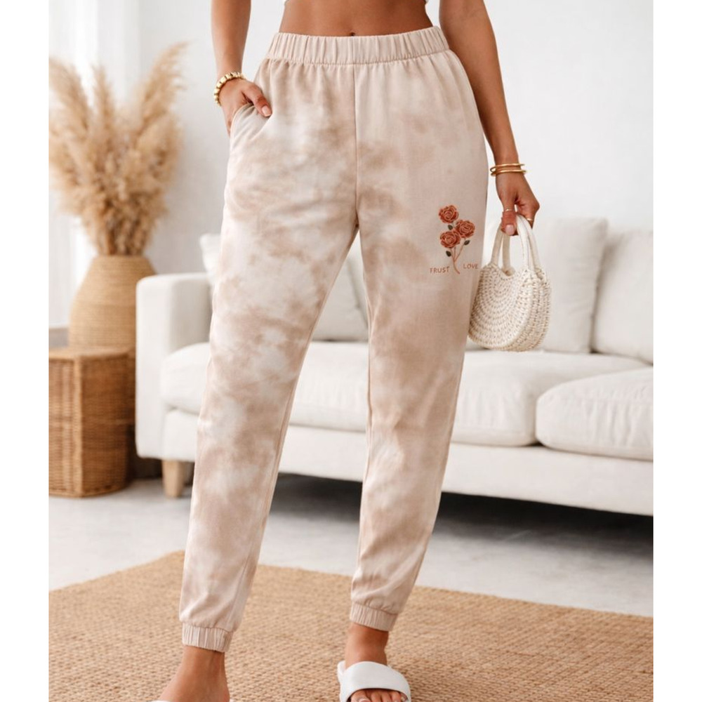 Cisono Lounge Collection Ultra Soft Fleece Sweat Pants Sand Mix Beige Small
